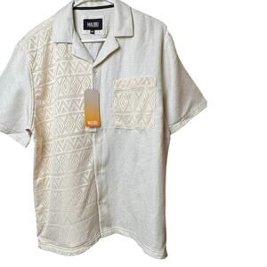 Malibu By Drill Clothing Company Men’s Short Sleeve Button Front Shirt Sz M